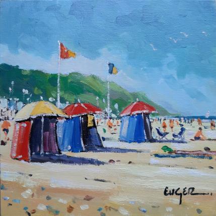 Painting DEAUVILLE by Euger | Painting Figurative Oil Landscapes, Life style, Marine