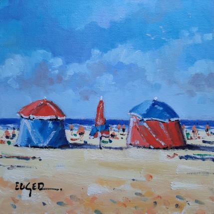 Painting VACANCES A DEAUVILLE by Euger | Painting Figurative Oil Landscapes, Life style, Marine