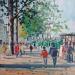 Painting LES BOUQUINISTES A PARIS by Euger | Painting Figurative Landscapes Urban Life style Oil