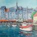 Painting HONFLEUR, LE VIEUX BASSIN by Euger | Painting Figurative Landscapes Marine Life style Oil