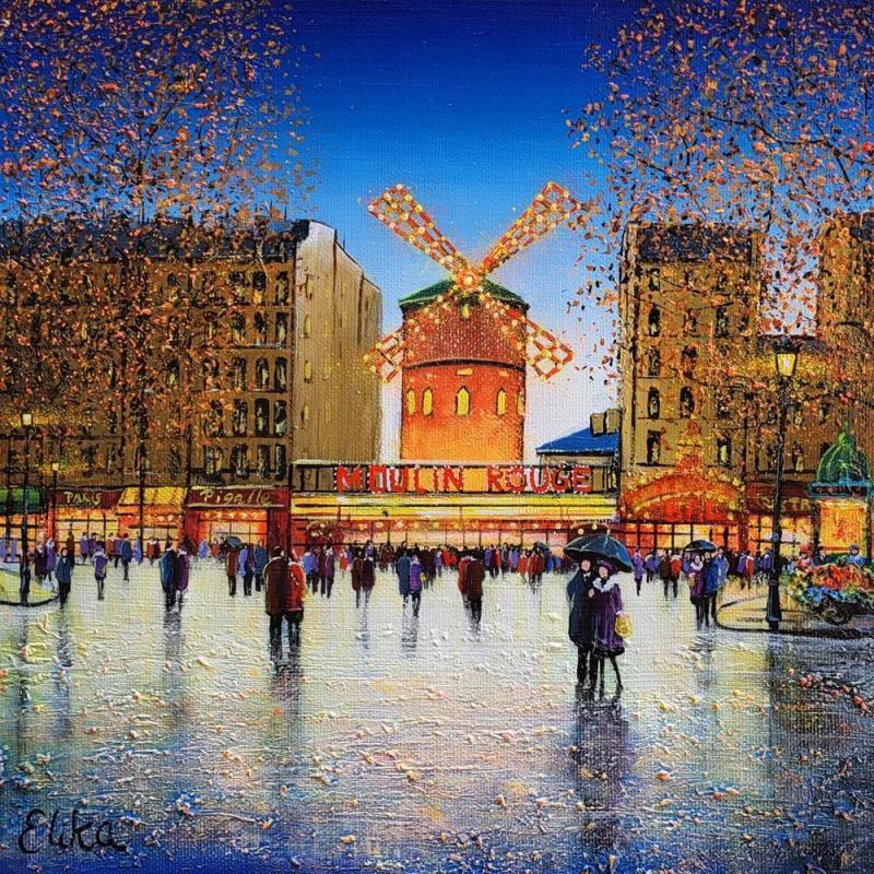 Painting Le Moulin Rouge by Dessapt Elika | Painting Figurative Landscapes, Life style, Urban
