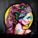 Peinture La Femme aux Papillons par Sufyr | Tableau Street Art Icones Pop Graffiti Acrylique