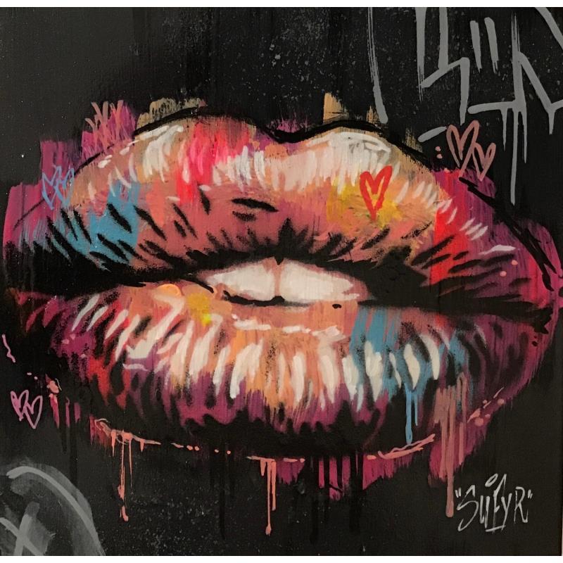 Gemälde give me a kiss  von Sufyr | Gemälde Street art Acryl, Graffiti