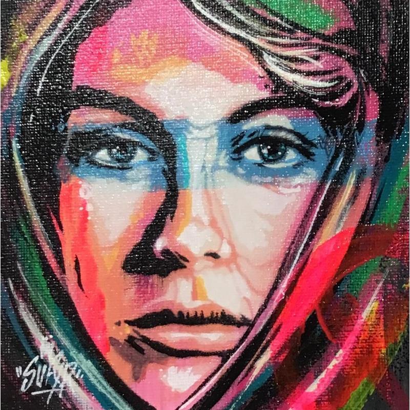 Painting le regard d'exil la fille 2  by Sufyr | Painting Street art Acrylic, Graffiti
