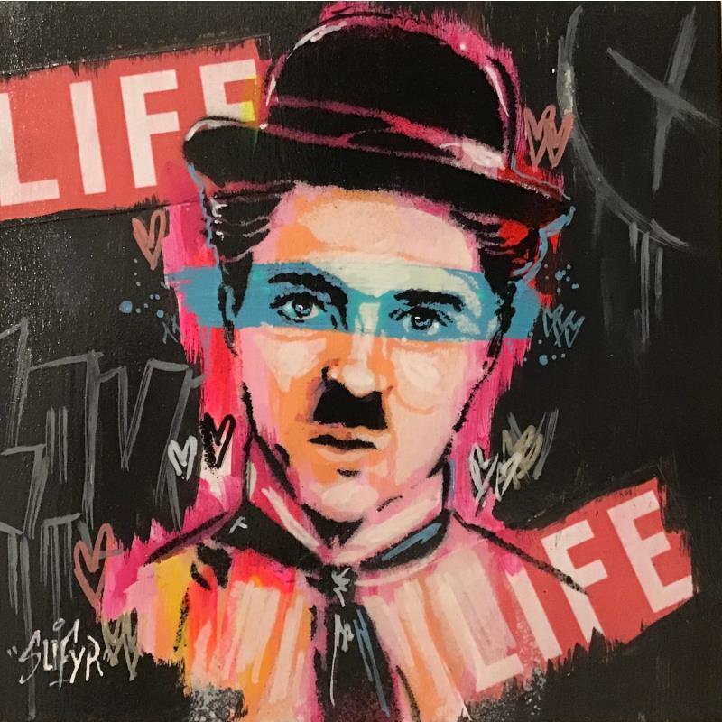 Peinture Chaplin Life  par Sufyr | Tableau Street Art Graffiti Acrylique
