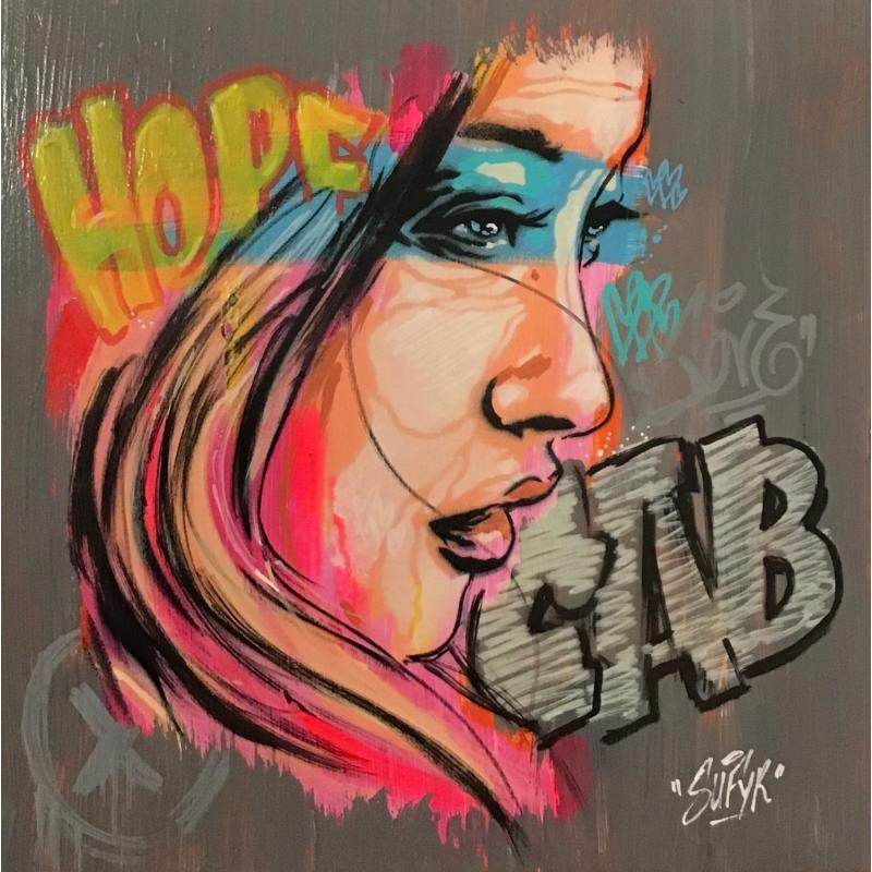 Gemälde le regard de jia  von Sufyr | Gemälde Street art Graffiti Acryl