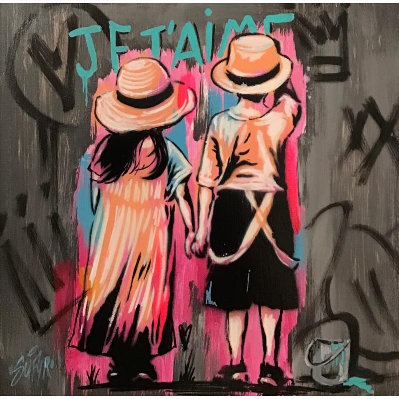 Painting toi et moi je t'aime  by Sufyr | Painting Street art Graffiti Acrylic
