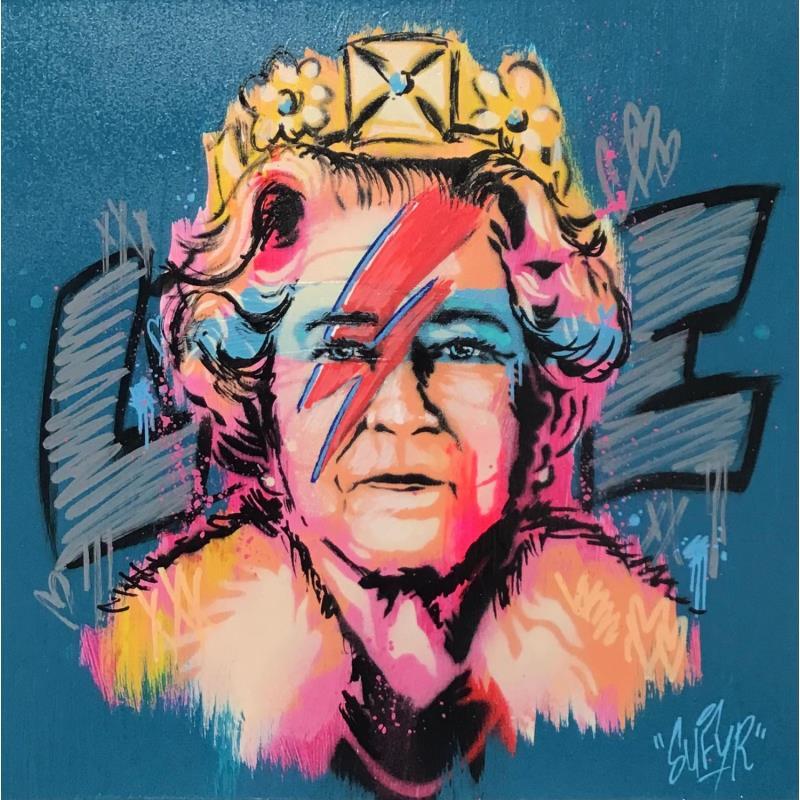 Painting Queen bowie by Sufyr | Painting Street art Graffiti Acrylic
