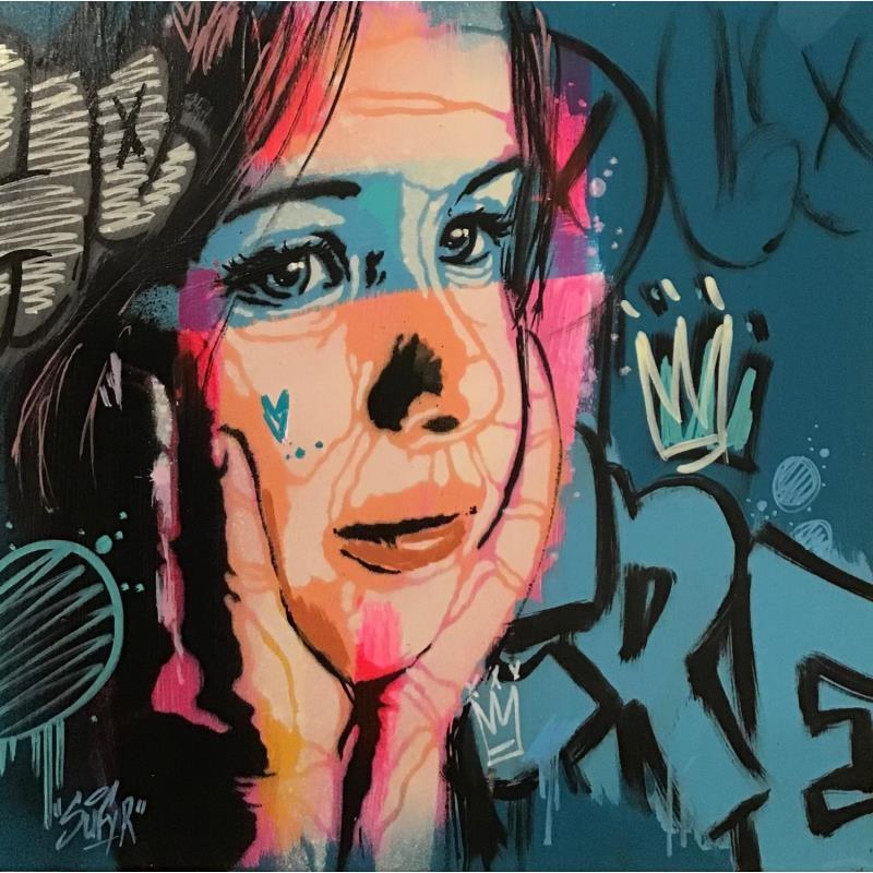 Gemälde je rêve de paix  von Sufyr | Gemälde Street art Graffiti Acryl