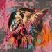 Gemälde Les oiseaux le baiser  von Sufyr | Gemälde Street art Graffiti Acryl