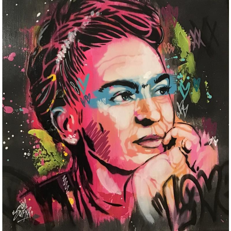 Peinture Frida Kahlo  par Sufyr | Tableau Street Art Graffiti Acrylique