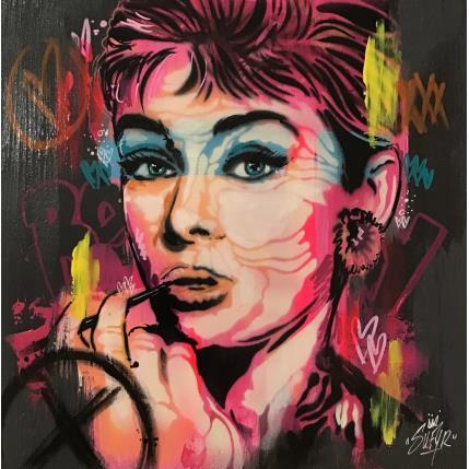Gemälde Audrey Hepburn  von Sufyr | Gemälde Street art Acryl, Graffiti
