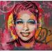 Painting Josephine Baker  by Sufyr | Painting Street art Graffiti Acrylic