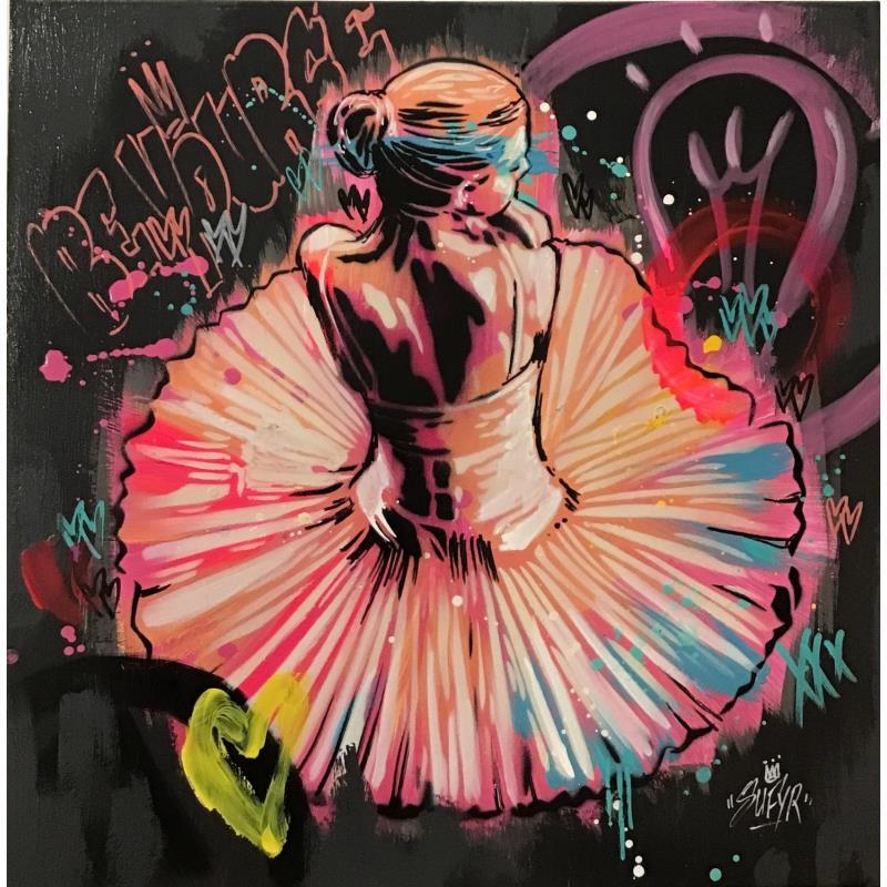 Painting La danseuse assise  by Sufyr | Painting Street art Graffiti Acrylic
