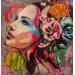 Painting la femme aux fleurs  by Sufyr | Painting Street art Graffiti Acrylic
