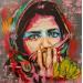 Gemälde La fille au voile  von Sufyr | Gemälde Street art Graffiti Acryl