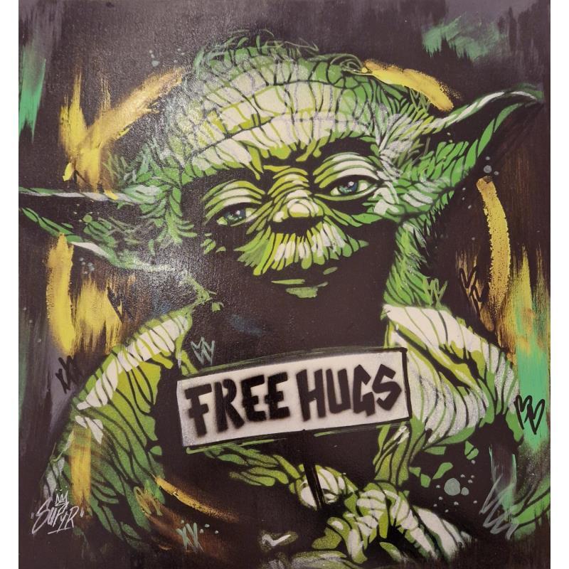 Gemälde Star Wars Yoda  von Sufyr | Gemälde Street art Graffiti Acryl
