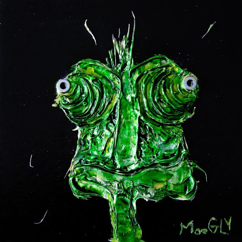 Gemälde Orbitus von Moogly | Gemälde Naive Kunst Acryl, Pappe Tiere