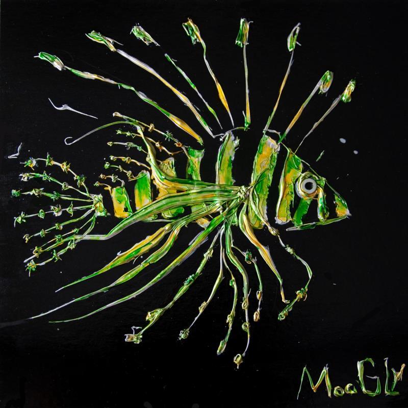 Gemälde Acidulus von Moogly | Gemälde Naive Kunst Acryl, Pappe Tiere