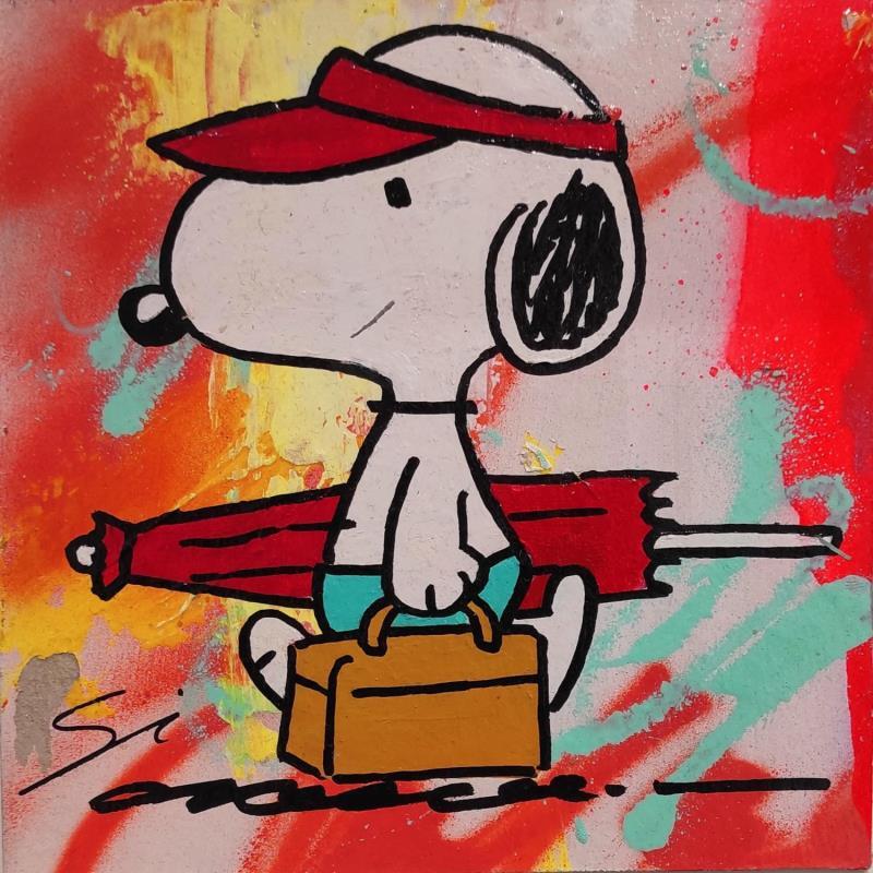Painting Ready Snoopy by Mestres Sergi | Painting Pop-art Pop icons Graffiti Cardboard