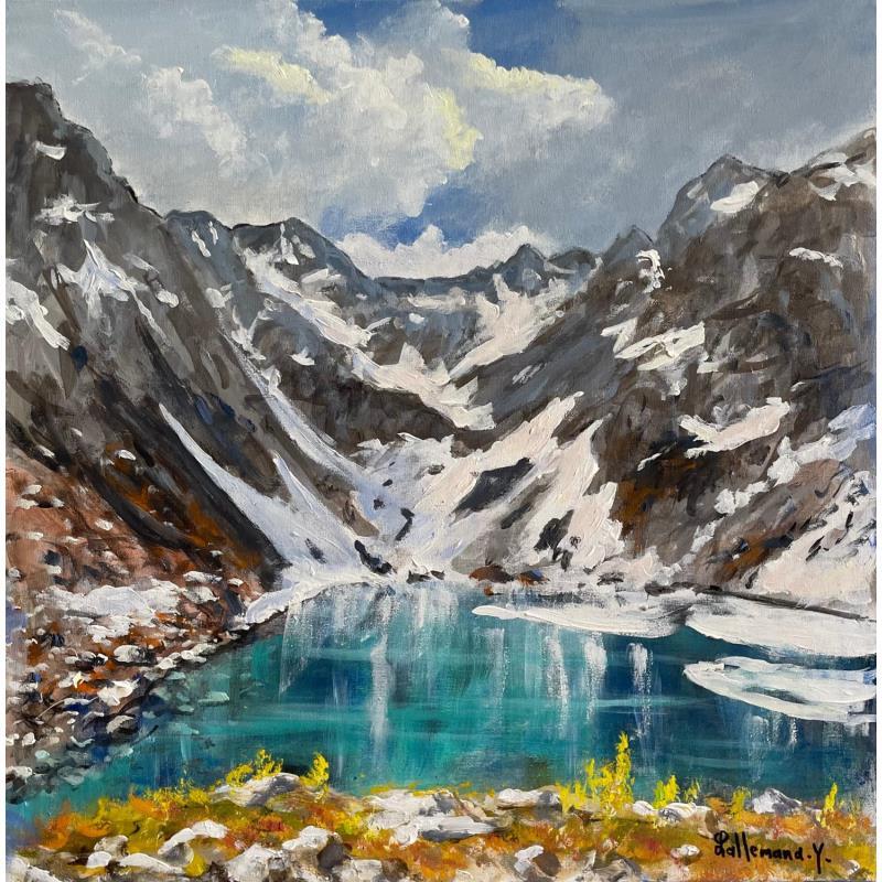 Painting Lac de Crop by Lallemand Yves | Painting Figurative Acrylic, Oil Landscapes