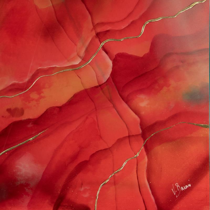 Peinture Rivage rubis II par Baroni Victor | Tableau Abstrait Minimaliste Acrylique