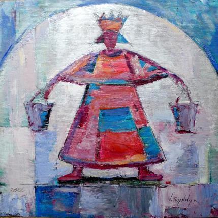Gemälde The Queen (1) von Tryndyk Vasily | Gemälde Art brut Öl Alltagsszenen, Minimalistisch