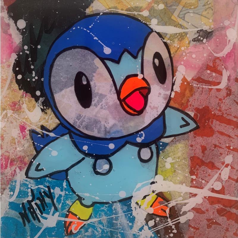 Painting PINGUIN by Nathy | Painting Pop-art Pop icons Acrylic