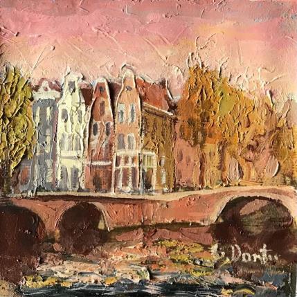 Painting Le ciel rose á Amsterdam  by Dontu Grigore | Painting Figurative Oil Urban