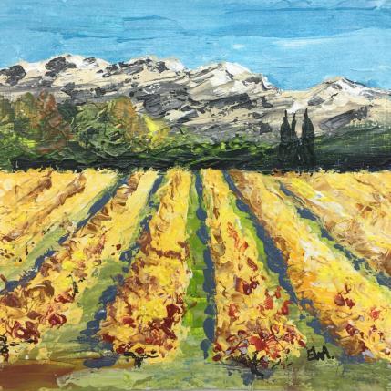 Gemälde Le vin des dentelles de Montmirail von Rey Ewa | Gemälde Figurativ Acryl Landschaften