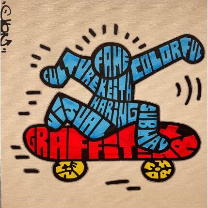Painting Keith Haring SK8 by Cmon | Painting  Pop icons