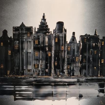 Painting Weekend à Amsterdam by Rey Julien | Painting Figurative Mixed Black & White, Urban