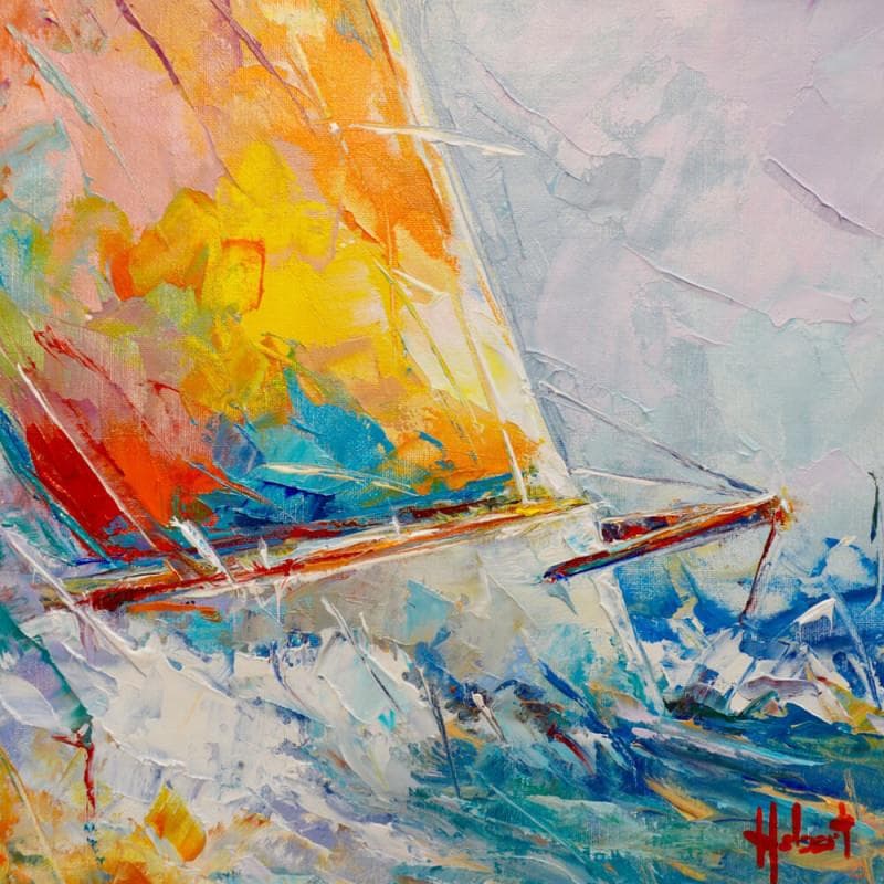 Painting 14 by Hébert Franck | Painting Figurative Oil Marine