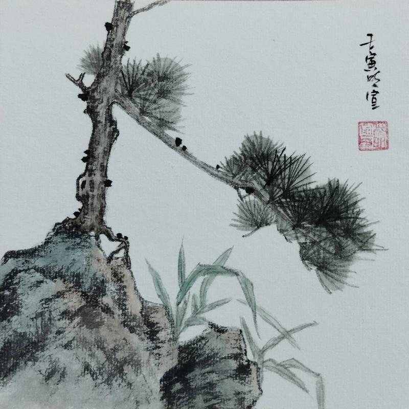 Peinture Pine tree par Du Mingxuan | Tableau Figuratif Paysages Aquarelle