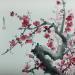 Painting Red blossom by Du Mingxuan | Painting Figurative Landscapes Watercolor