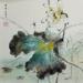 Peinture Lotus and dragonfly par Du Mingxuan | Tableau Figuratif Paysages Aquarelle