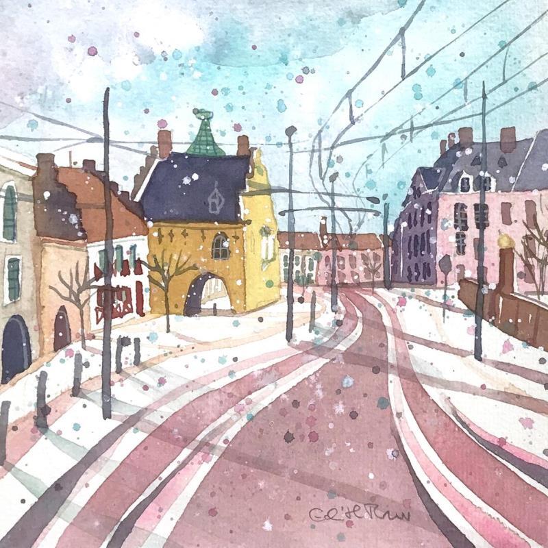 Painting NO.  2306  THE HAGUE  GEVANGENPOORT by Thurnherr Edith | Painting Figurative Watercolor Urban