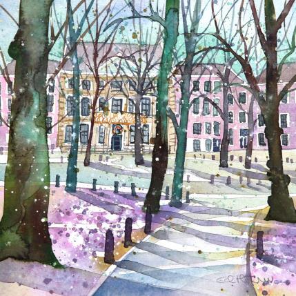 Painting NO.  2316  THE HAGUE  ESCHER MUSEUM SPRING by Thurnherr Edith | Painting Figurative Watercolor Pop icons, Urban