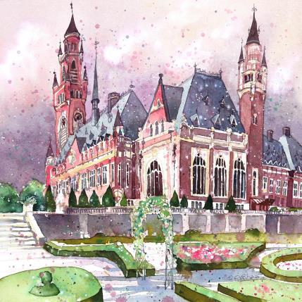 Painting NO. 2337  THE HAGUE   PEACE PALACE  by Thurnherr Edith | Painting Figurative Watercolor Urban