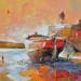 Painting A quai by Hébert Franck | Painting Figurative Marine Oil