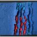 Peinture Bleu Roy par Clisson Gérard | Tableau Abstrait Matiérisme Minimaliste Bois