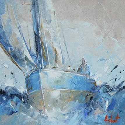 Painting En bleu by Hébert Franck | Painting Figurative Oil Marine
