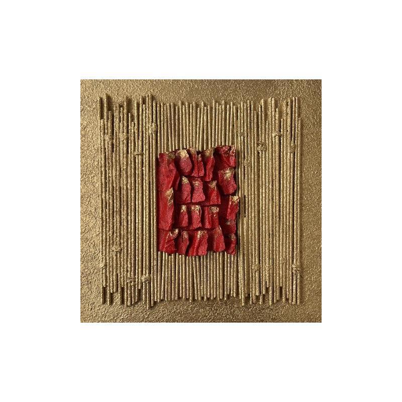 Painting Vingt rouges by Clisson Gérard | Painting Abstract Subject matter Minimalist Wood