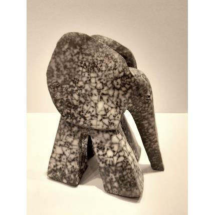 Sculpture Éléphanteau by Roche Clarisse | Sculpture Classic Raku Animals