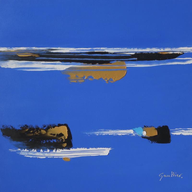Gemälde A l'horizon von Gaultier Dominique | Gemälde Abstrakt Öl Minimalistisch