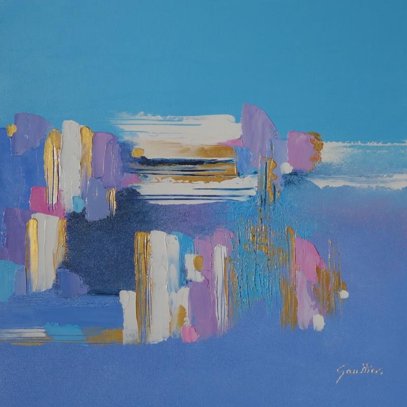 Painting Déclinaison en bleu by Gaultier Dominique | Painting Abstract Oil
