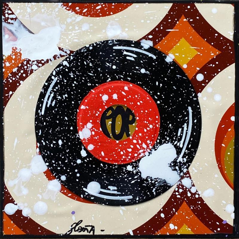 Painting Vintage Vinyle 2 by Costa Sophie | Painting Pop art Mixed
