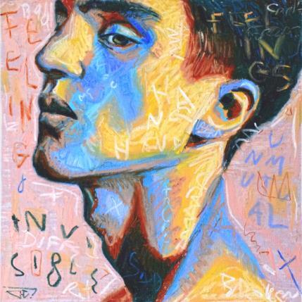 Peinture Portrait pastel n°5 par G. Carta | Tableau Figuratif Acrylique, Collage, Graffiti, Huile Portraits