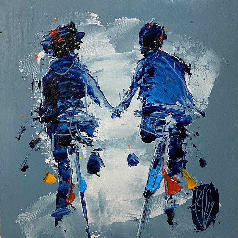 Painting Nous Deux by Raffin Christian | Painting Figurative Life style Oil Acrylic