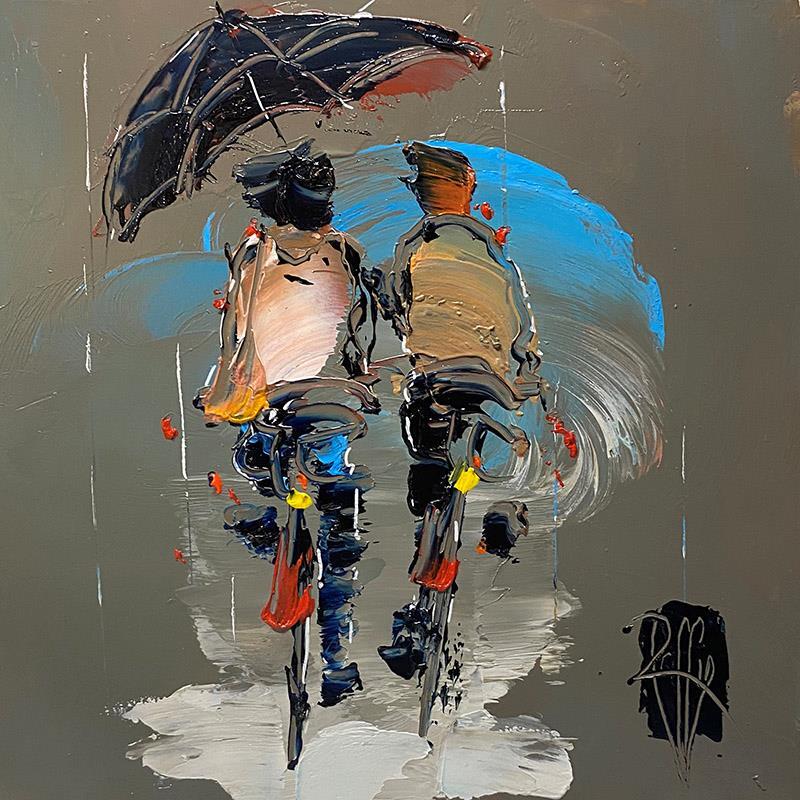 Painting petit pluie d'amour by Raffin Christian | Painting Figurative Oil Acrylic Life style